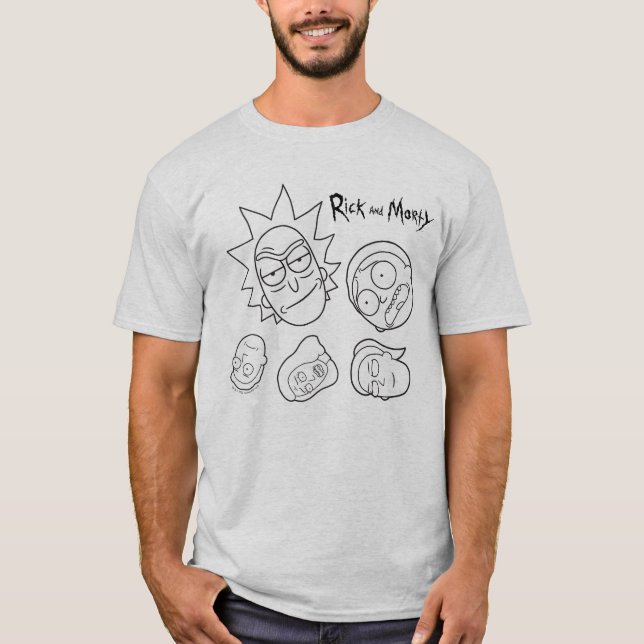 RICK AND MORTY™ | Smith Family Head Pattern T-Shirt (Front)