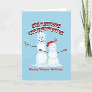 Rick and Morty Snowmen Season's Greetings Holiday Card