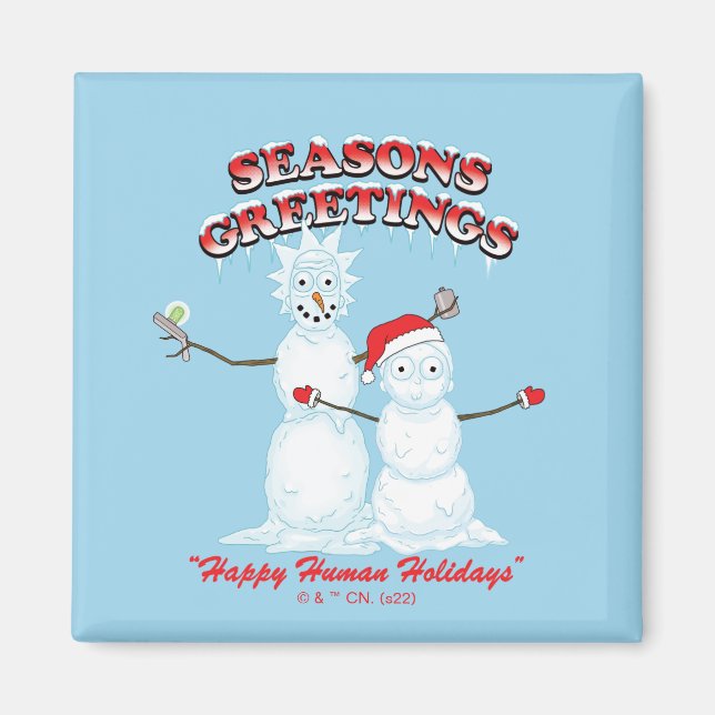 Rick and Morty | Snowmen Season's Greetings Magnet (Front)