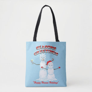Rick and Morty   Snowmen Season's Greetings Tote Bag