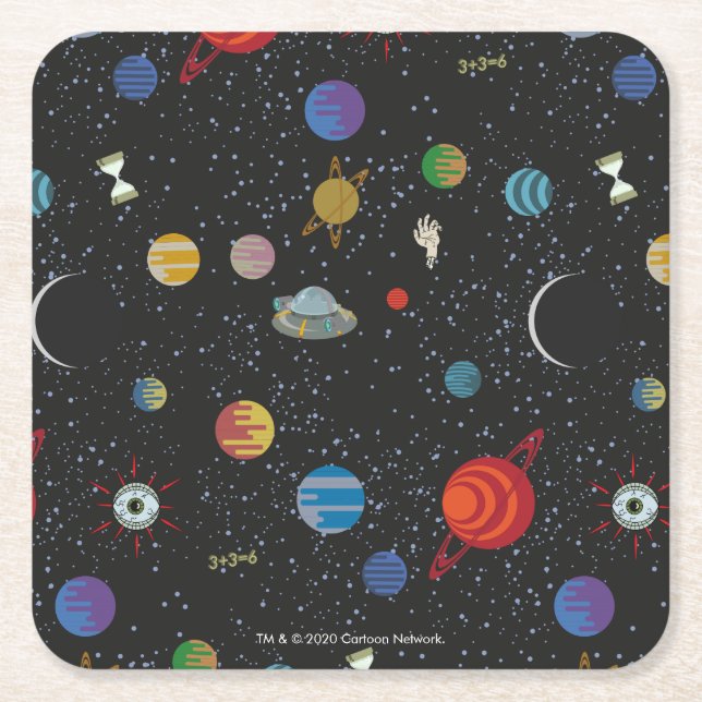 RICK AND MORTY™ | Space Pattern Square Paper Coaster (Front)
