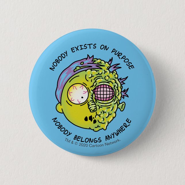 RICK AND MORTY™ | Stylised Morty Fly Quote 6 Cm Round Badge (Front)