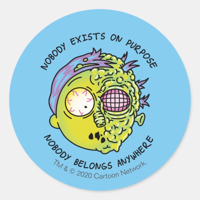 RICK AND MORTY™ | Stylised Morty Fly Quote Classic Round Sticker (Front)