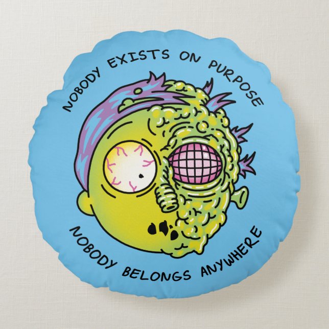 RICK AND MORTY™ | Stylised Morty Fly Quote Round Cushion (Front)