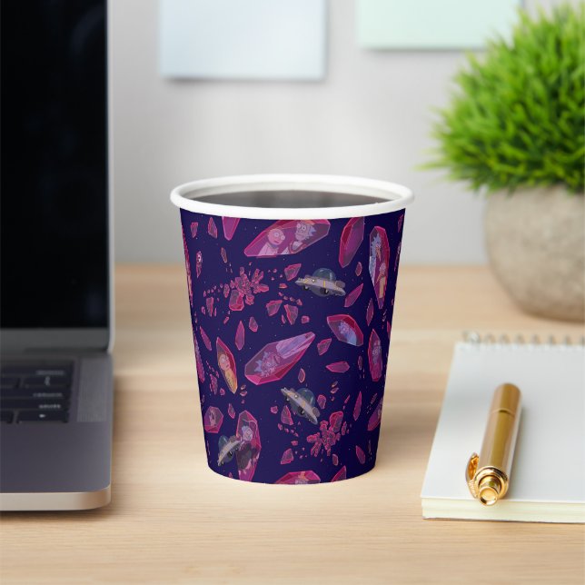 Rick and Morty Time Crystal Pattern Paper Cups (Insitu)
