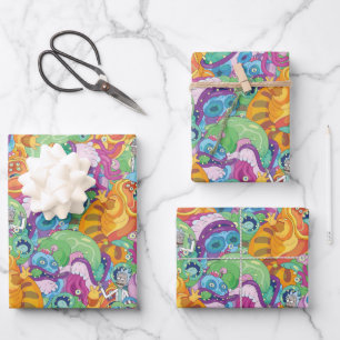 Rick Apocalypse Party Alien Pattern Wrapping Paper Sheet