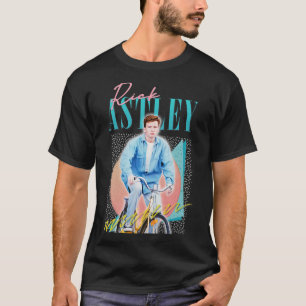 Rick Astley 80s Vibin Cyclin Aesthetic Design T-Shirt