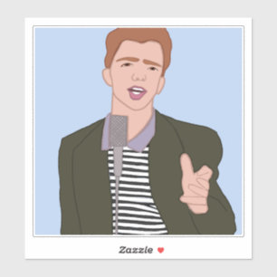 Rick Astley Cartoon Vinyl Sticker
