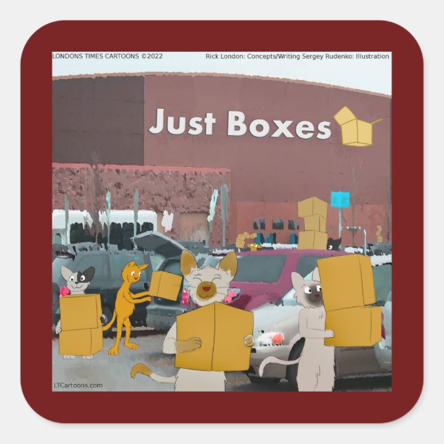 Rick London Big Box Stores For Cats Comic  Square Sticker (Front)