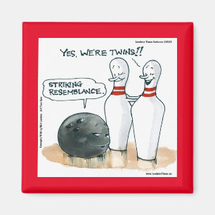 Rick London Cartoons Funny Bowling Comic  Magnet