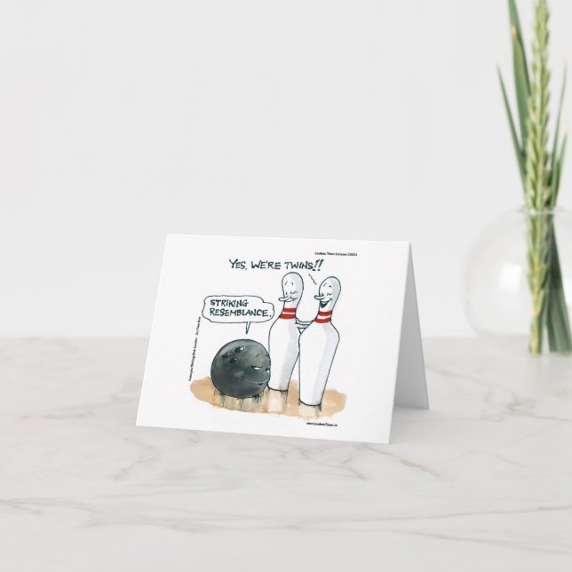 Rick London Cartoons Funny Bowling  Thank You Card (Front)