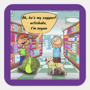 Rick London Emotional Support Artichoke Comic Square Sticker