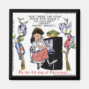 Rick London Ernestine Calling Birds Xmas Magnet