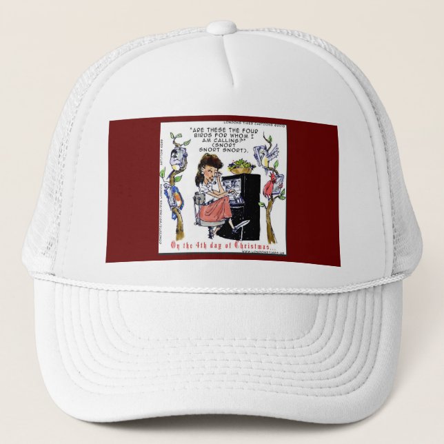 Rick London Ernestine Calling Birds Xmas Trucker Hat (Front)