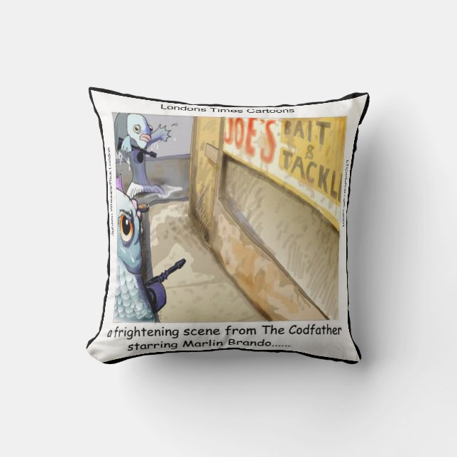 Rick London Fish Mafia Throw Pillow (Front)