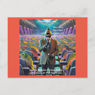 Rick London Fish Nightclub Singer Comic Postcard