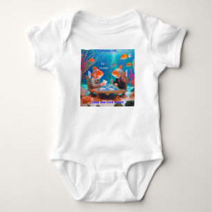 Rick London Fish Playing "Go Fish" Card Game Comic Baby Bodysuit