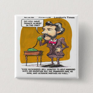 Rick London Funny Alexander Bell Phone Prank 15 Cm Square Badge