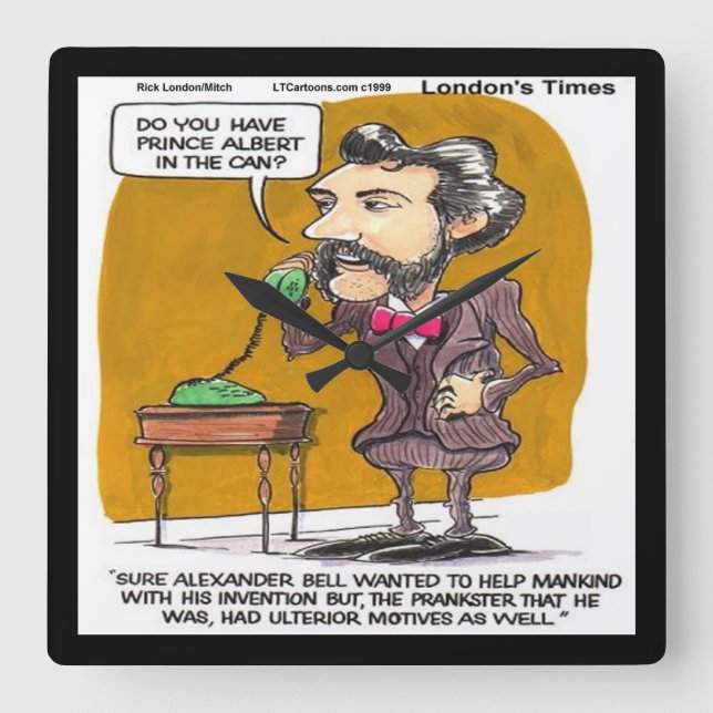 Rick London Funny Alexander Bell Wall Clock (Front)