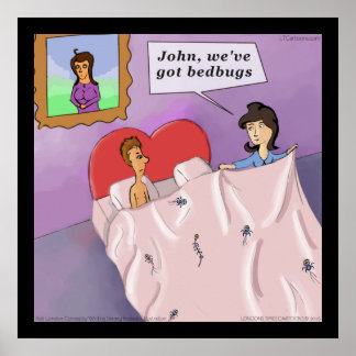 Rick London Funny Bedbugs Cartoon Poster