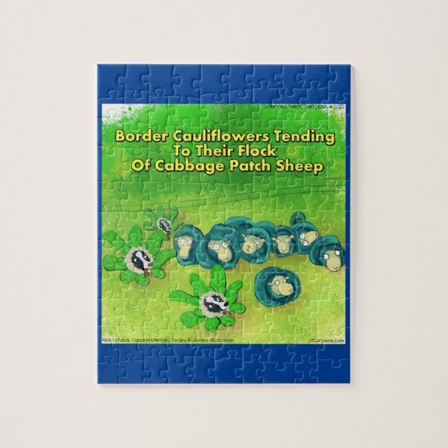 Rick London Funny Border Collie Flower Comic  Jigsaw Puzzle (Vertical)