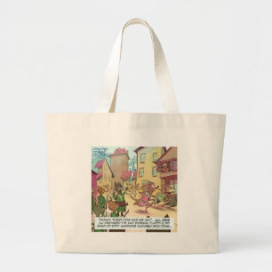 Rick London Funny Cats Vs Dogs Cartoon Large Tote Bag