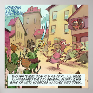 Rick London Funny Cats Vs Dogs Poster