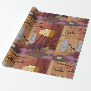 Rick London Funny Cheese Bathroom Comic Wrapping Paper