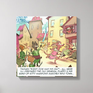 Rick London Funny Dogs Vs Cats Canvas Print
