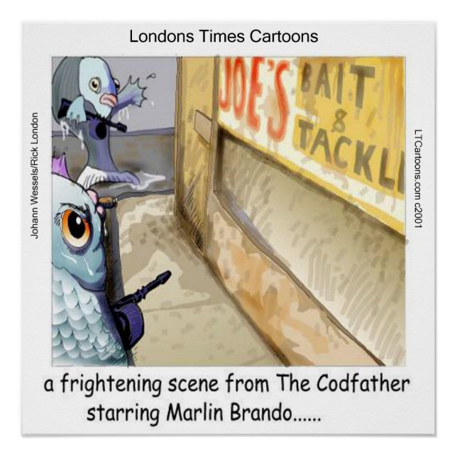 Rick London Funny Fish Mafia Poster (Front)