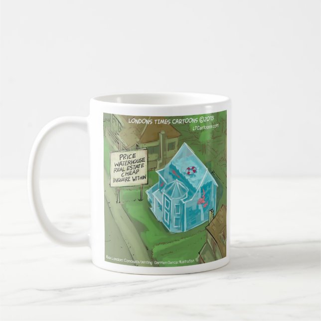Rick London Funny Flooded House For Sale Comic Coffee Mug (Left)