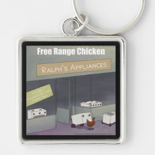Rick London Funny Free-Range Chicken Key Ring