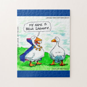 Rick London Funny Goose Vampire Wearing Bells Jigsaw Puzzle