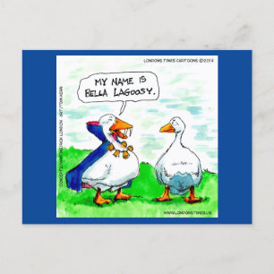 Rick London Funny Goose Vampire Wearing Bells Postcard