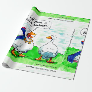 Rick London Funny Goose Vampire Wearing Bells Wrapping Paper