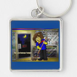 Rick London Funny "Lion Sweeps Tonight" Comic Key Ring