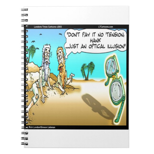 Rick London Funny Optical Optometrist Illusion Notebook (Front)