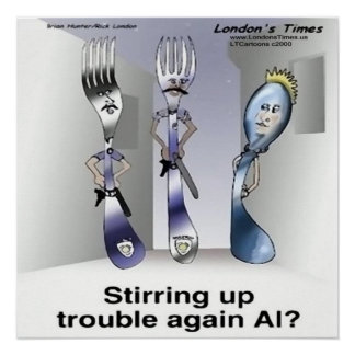 Rick London Funny Silverware Police Poster