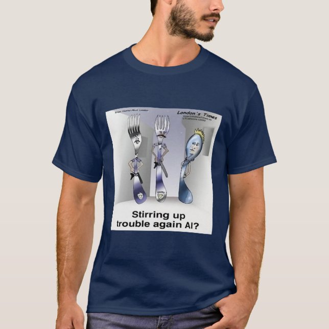 Rick London Funny Silverware Police  T-Shirt (Front)