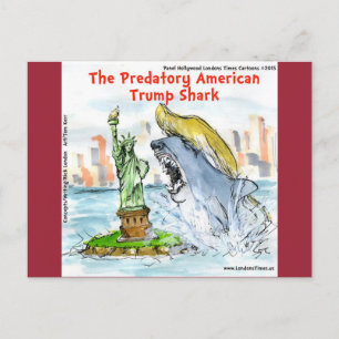 Rick London Funny Trump Shark Postcard
