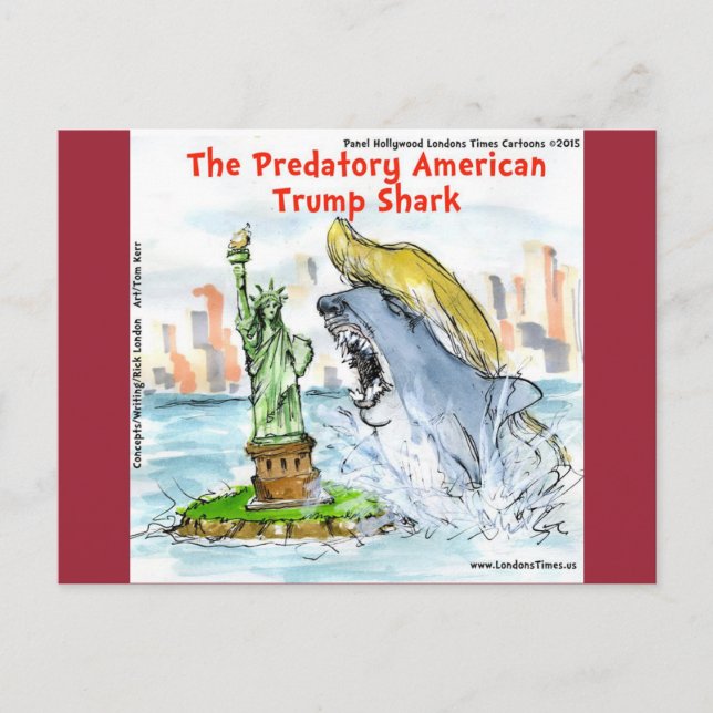 Rick London Funny Trump Shark Postcard (Front)