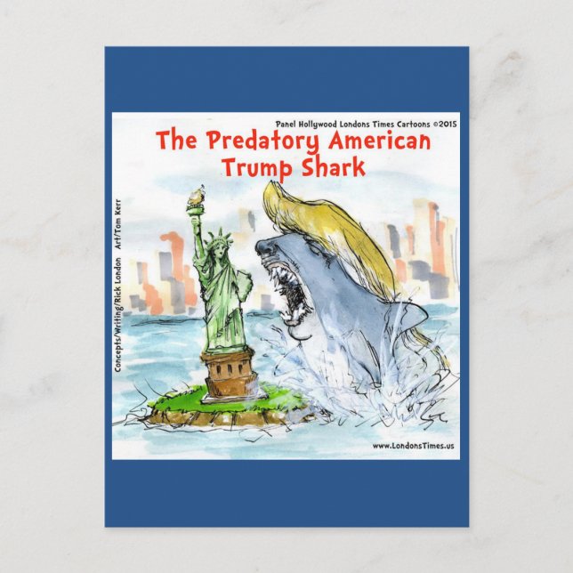Rick London Funny Trump Shark Postcard (Front)
