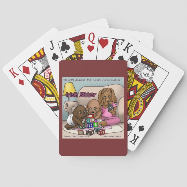 Rick London Irish Setter Comic Playing Cards (Back)