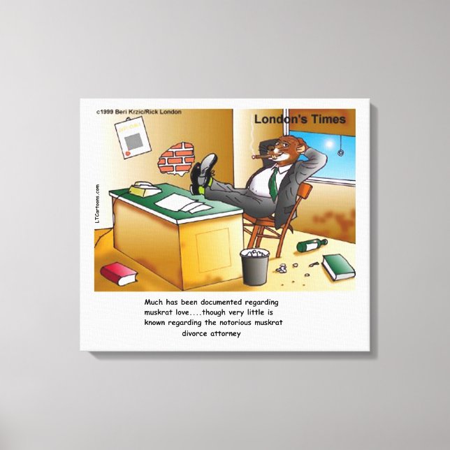 Rick London Muskrat Divorce Attorney Comic  Canvas Print (Front)