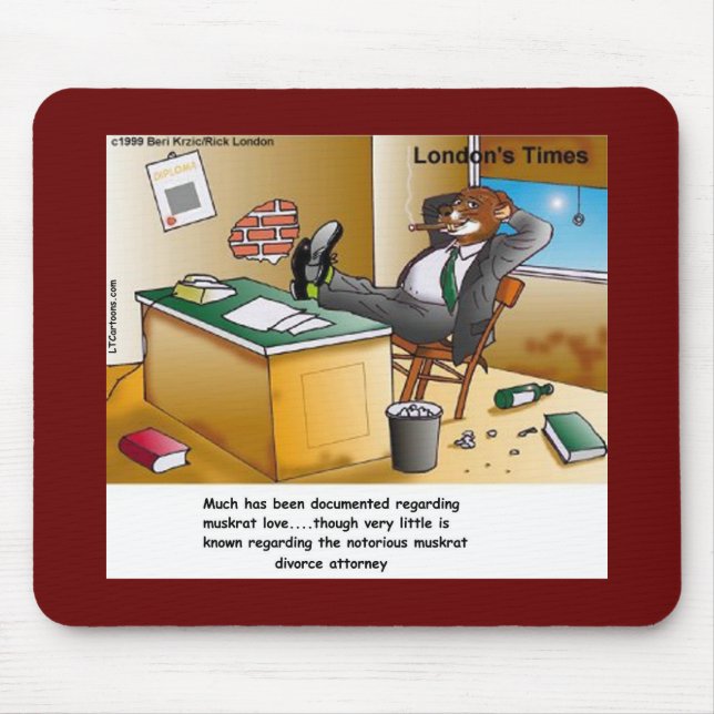 Rick London Muskrat Divorce Attorney Comic  Mouse Mat (Front)
