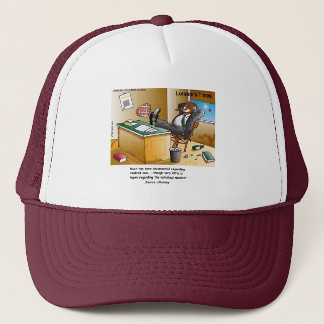 Rick London Muskrat Divorce Attorney Comic  Trucker Hat (Front)