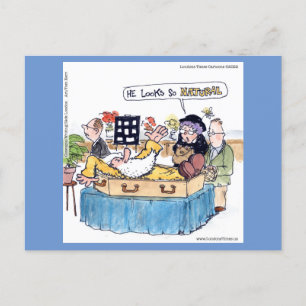 Rick London Old Hippie Funeral Funny Comic  Postcard