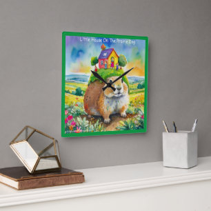 Rick London Prairie Dog Life Comic  Square Wall Clock