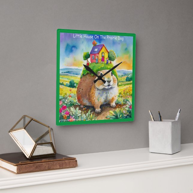 Rick London Prairie Dog Life Comic  Square Wall Clock (Office)