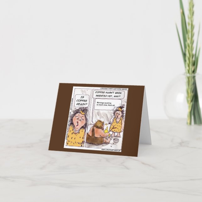 Rick London Prehistoric Coffee Funny Cartoon Card (Front)